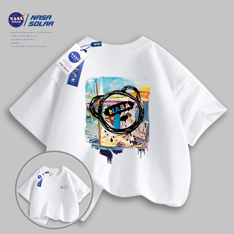 夏季 NASA T恤01 新款 SOLAR联名款 休闲时尚 卡通印花儿童短袖
