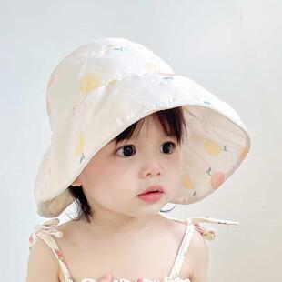 女宝宝防晒帽大帽檐儿童太阳帽夏天小女童遮阳帽 薄款 婴儿帽子夏季