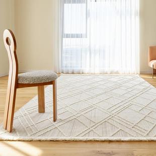 日本购土耳其进口地毯摩洛哥几何白色轻奢现代高级客厅卧室秋冬
