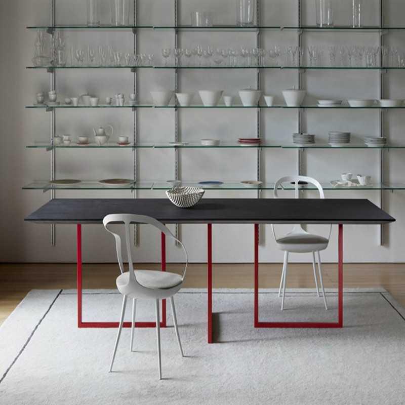 北欧会议桌长桌设计师工作台桌子工业风办公桌洽谈桌椅实木长条桌