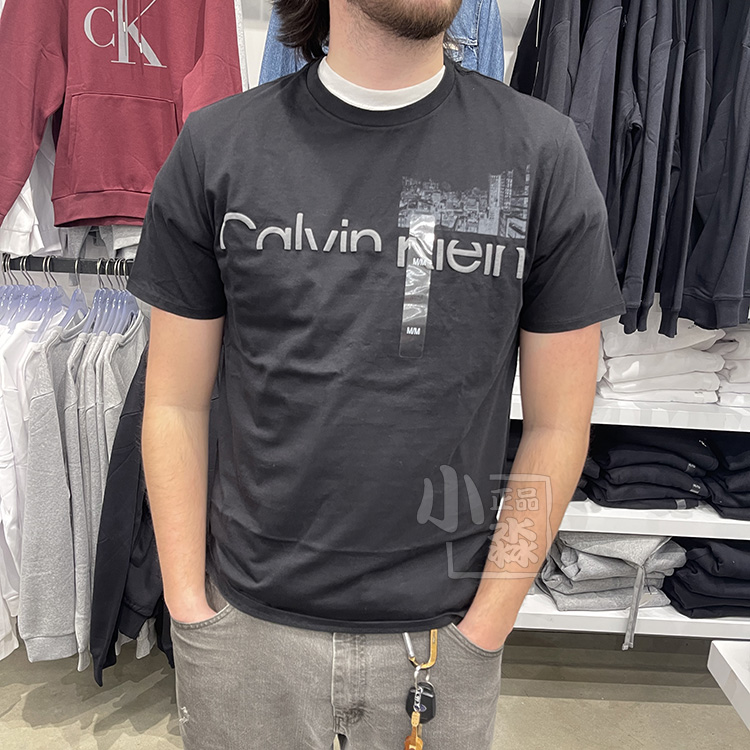 T恤衫 夏季 Calvin 舒适透气日常休闲字母圆领短袖 新款 Klein男士
