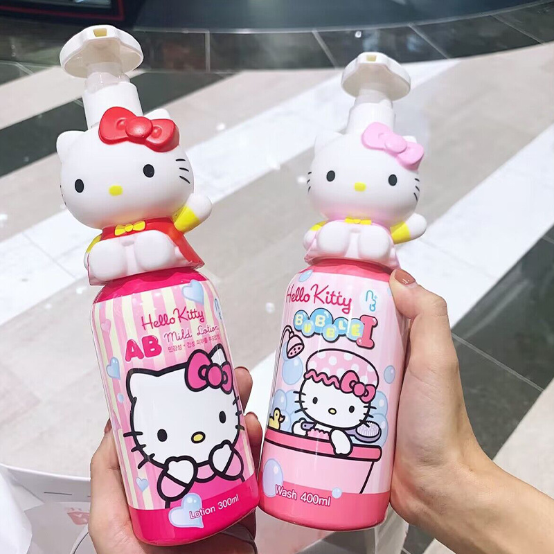 韩国进口hellokitty儿童洗发水凯蒂猫沐浴露婴幼儿深层清洁三合一