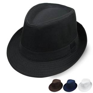 潮遮阳小礼帽 爵士帽子男黑色绅士帽英伦时尚 白色礼帽男女春夏季
