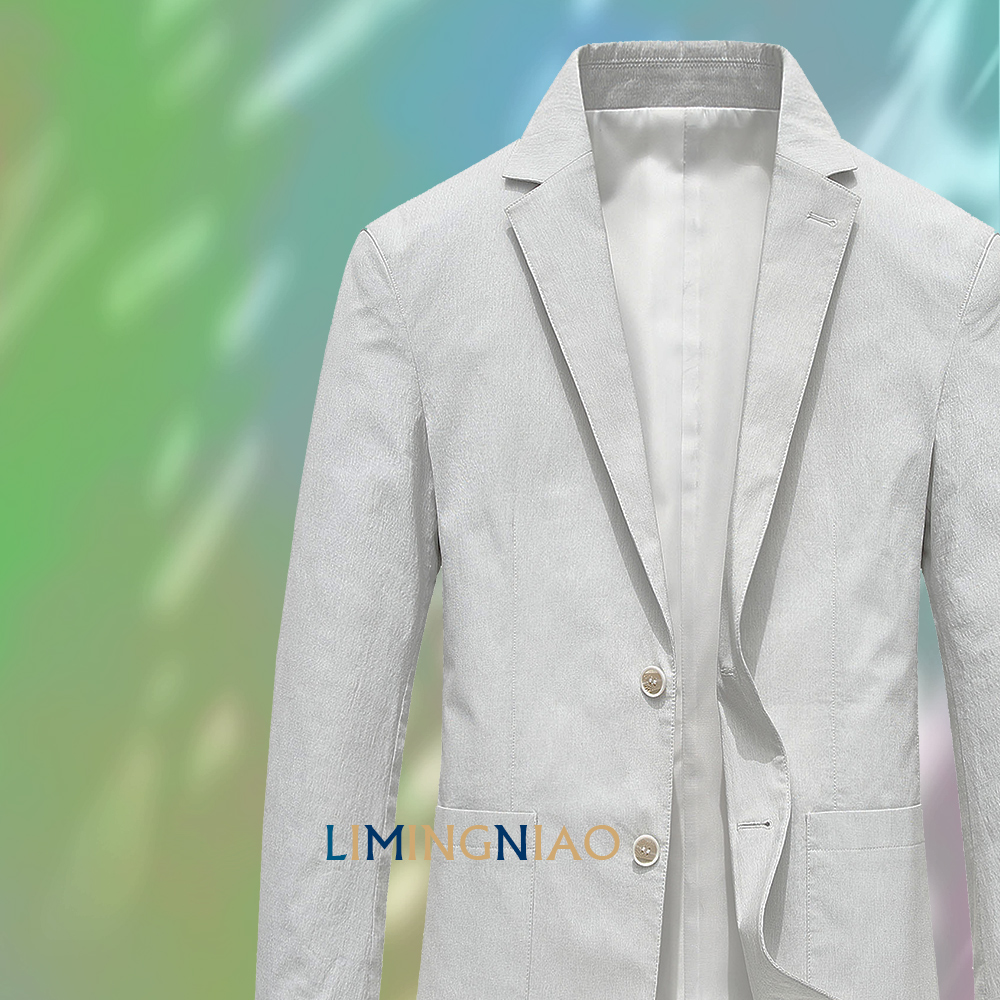 品牌2024春夏薄款 小西装 单件高端青年修身 棉外套 白色休闲西服男士