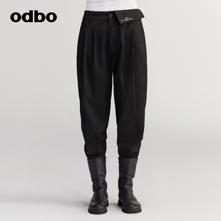 裤 odbo 女夏冬新款 欧迪比欧原创设计时尚 高级感西装 休闲裤