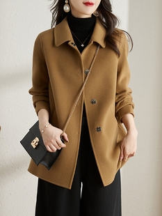多颜色秋冬新款 毛呢子外套中长时尚 羊毛韩版 显瘦 双面绒大衣