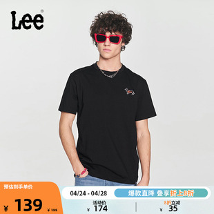 Lee24春夏新品 舒适版 T恤LMT0081194LE logo字母印花圆领套头男短袖