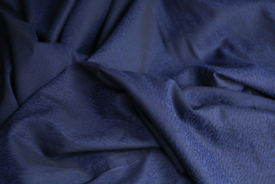深宝蓝黑色斑纹提花细腻亲肤天丝亚麻混纺面料布料 意大利进口薄款
