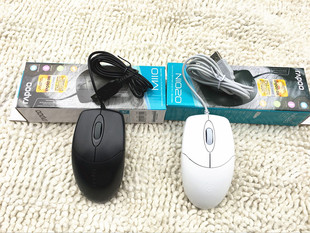 雷柏有线鼠标 电脑USB有限鼠标 光电游戏鼠标 办公家用白色鼠标
