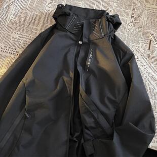 日系cityboy美式 冲锋衣外套男秋季 夹克设计感小众 情侣机能风工装
