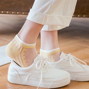 玻璃丝袜子女夏季 薄款 潮 日系透明水晶袜短袜浅口船袜丝袜棉底女款