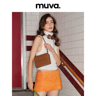 MUVA简约高级感小方包女斜挎包 2023新款 百搭ins腋下包单肩盒子包