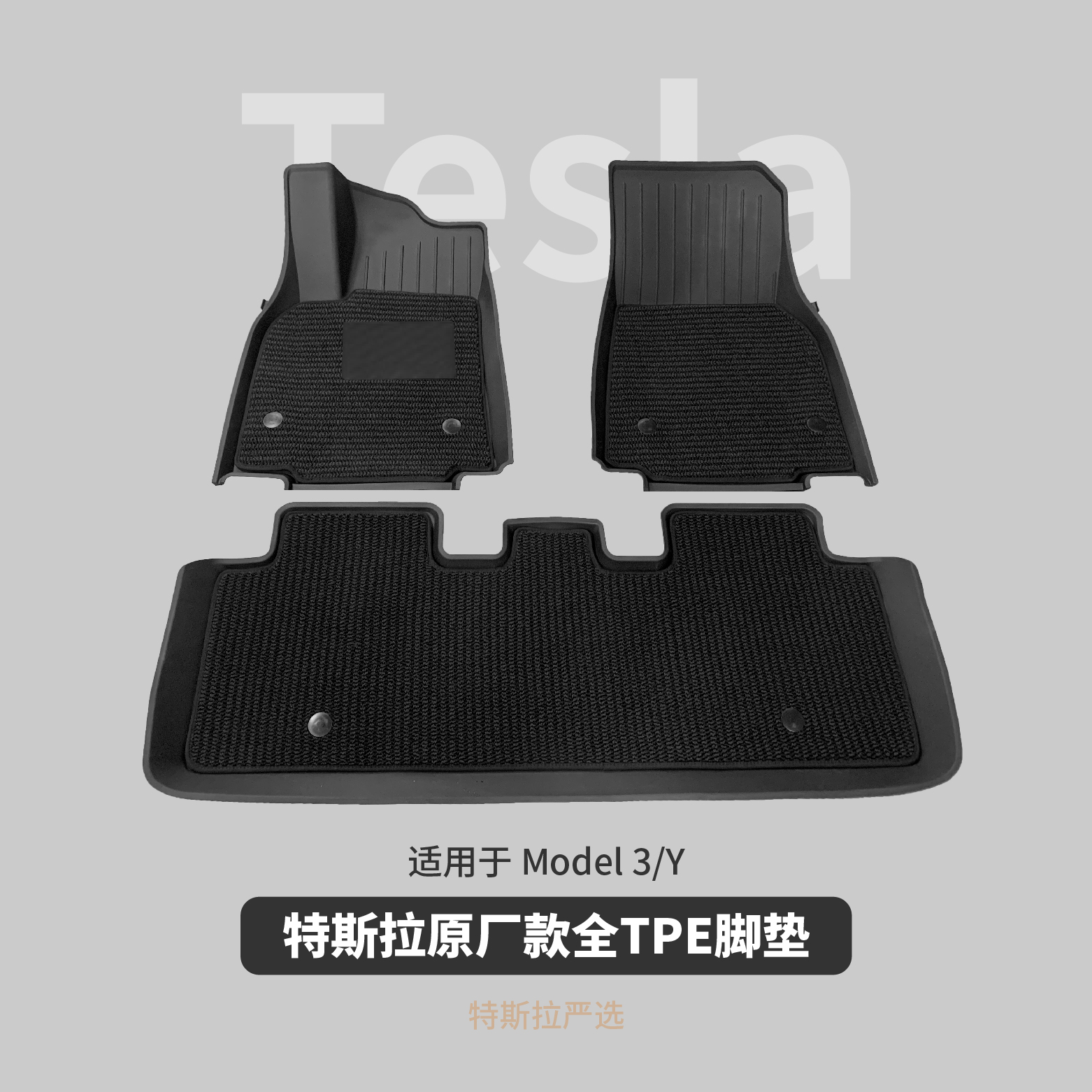 原厂款 全TPE脚垫 Y美尼斯地垫注塑全包雪妮丝 适用特斯拉Model3