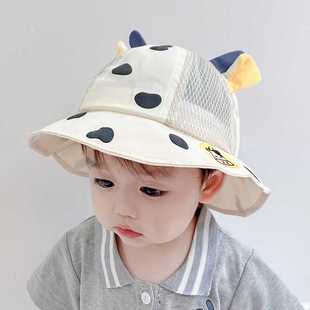 宝宝帽子夏季 婴儿男童女童遮阳帽儿童防晒帽渔夫帽夏款 太阳帽 薄款