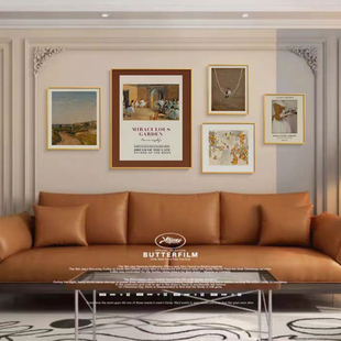 欧式 美式 饰画轻奢沙发背景墙挂画法式 组合抽象壁画 复古小众客厅装