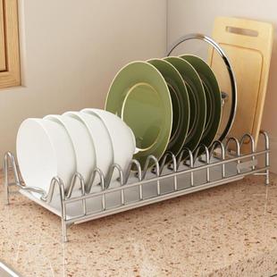 304不锈钢碗碟沥水架抽拉式 厨房抽屉台面窄款 碗盘收纳置物架小型