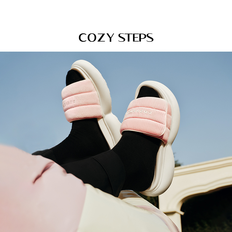 轻氧舒适回弹拖鞋 COZY 6050 厚底时尚 STEPS可至 外穿拖鞋 春夏新款