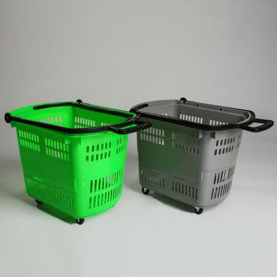 购物篮 江苏省注塑成型超市成人塑料手提篮篮子拉杆式