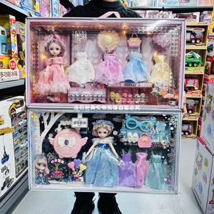 小仙女百变时装 秀娃娃公主换装 女孩玩具 手提包化妆台精致礼服裙鞋