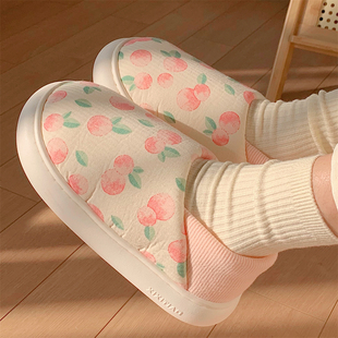 女春夏季 细细条 45月可爱粉色产后居家拖鞋 薄款 防滑孕妇鞋 月子鞋
