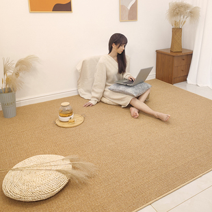 仿剑麻地毯客厅卧室床边房间飘窗圆形猫抓板地垫垫子 原木编织日式