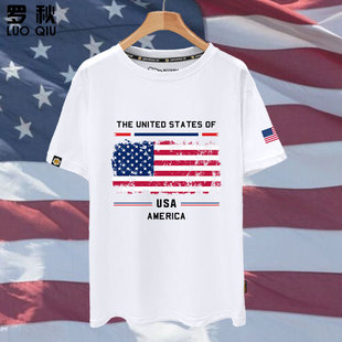 美国USA美利坚合众国足球篮球国家队短袖 男女纯棉半截袖 衣服 t恤衫