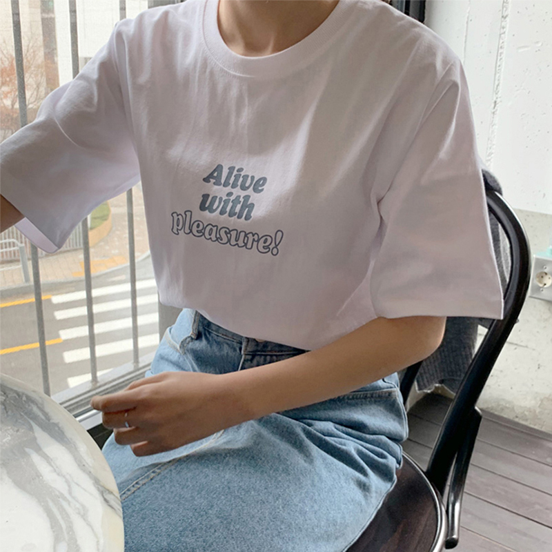 t恤女 新版 韩版 宽松纯棉t恤女学生短袖 女2021年夏季 白色t恤女短袖