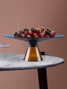 创意轻奢风水果盘子欧式 客厅茶几家用玻璃结婚果盘吧台前台糖果盘