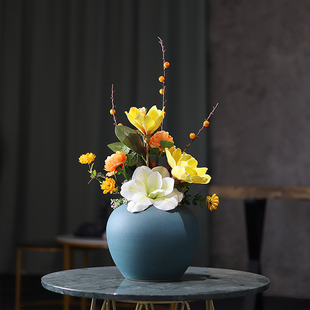 饰品 轻奢客厅玄关家居装 简约现代陶瓷禅意花瓶摆件干花花器新中式
