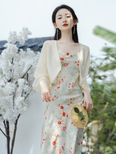 新中式 裙中国风早春新款 套装 超仙复古风穿搭好看两件套连衣裙 女装