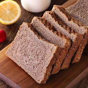 全麦面包0脂肪吐司片黑麦荞麦无糖精减早餐代餐饱腹粗粮零食品早