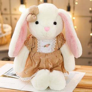 可爱小白兔毛绒玩具兔子布娃娃兔公仔睡K觉抱枕玩偶生日礼物送女