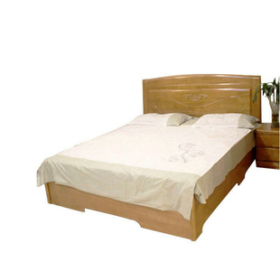 柚木色原木色实木床1.8米1.5米双人床 卧室家具储物高箱床 包邮