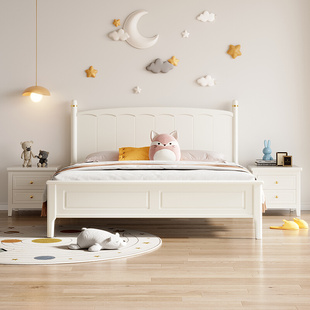 现代实木床带抽屉高箱储物床卧室北欧1.8米双人床简约1.2米单人床