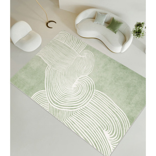 侘寂风绿色清新自然民宿地垫 日式 北欧ins地毯客厅卧室沙发茶几垫