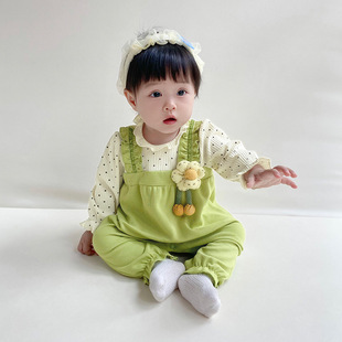 婴儿衣服秋季 婴儿服装 新生儿衣服 小花朵女宝宝衣服婴儿连体衣长袖