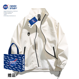 NASA联名美式 春秋季 外套男款 冲锋衣休闲情侣夹克高街衣服 机能工装