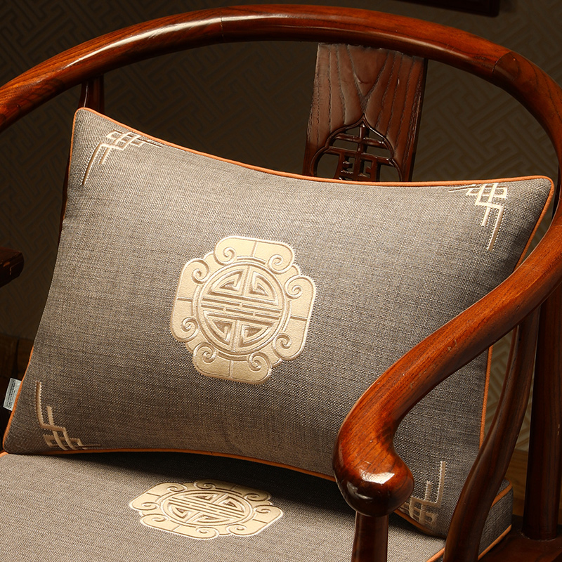 客厅沙发靠枕护腰枕中国风椅子靠背垫套 腰枕靠垫抱枕套长方形中式