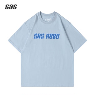 SAS河北限定T恤男女百搭小众设计260g重磅宽松嘻哈hiphop街头短袖
