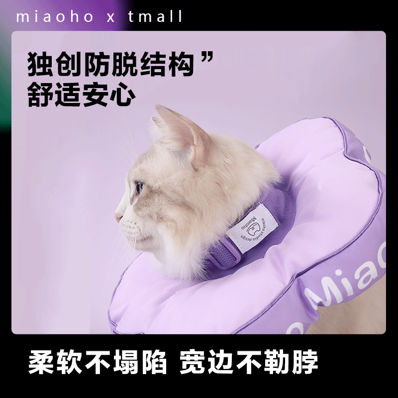 Miaoho花朵宠物猫狗伊莉莎白圈 全新防挣脱防卡猫设计 升级 新款
