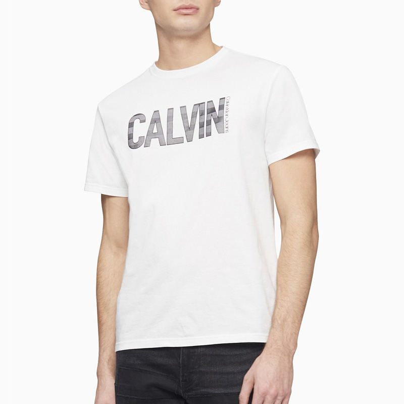 美国正品 男圆领印花字母T恤打底衫 Klein凯文克莱CK短袖 薄 Calvin