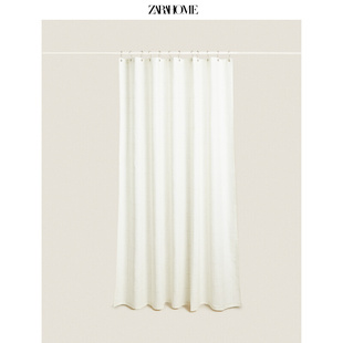条纹设计家用卫生间棉麻混纺浴帘防水布42595016070 Home欧式 Zara