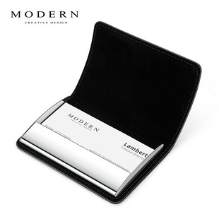 摩登MODERN真皮名片夹男女式 商务高档便携式 公 精致名片盒名片包