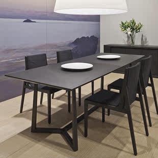 长 定制餐桌实木轻奢现代简约小户型家用高级感吃饭桌客厅桌椅套装