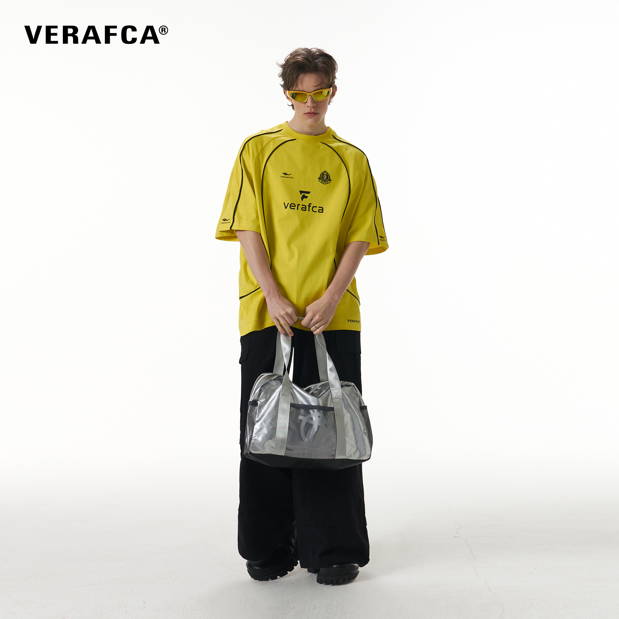 VFC VERAFCA17号球服宽松休闲短袖 撞色边条设计感t恤徽章潮 男新款