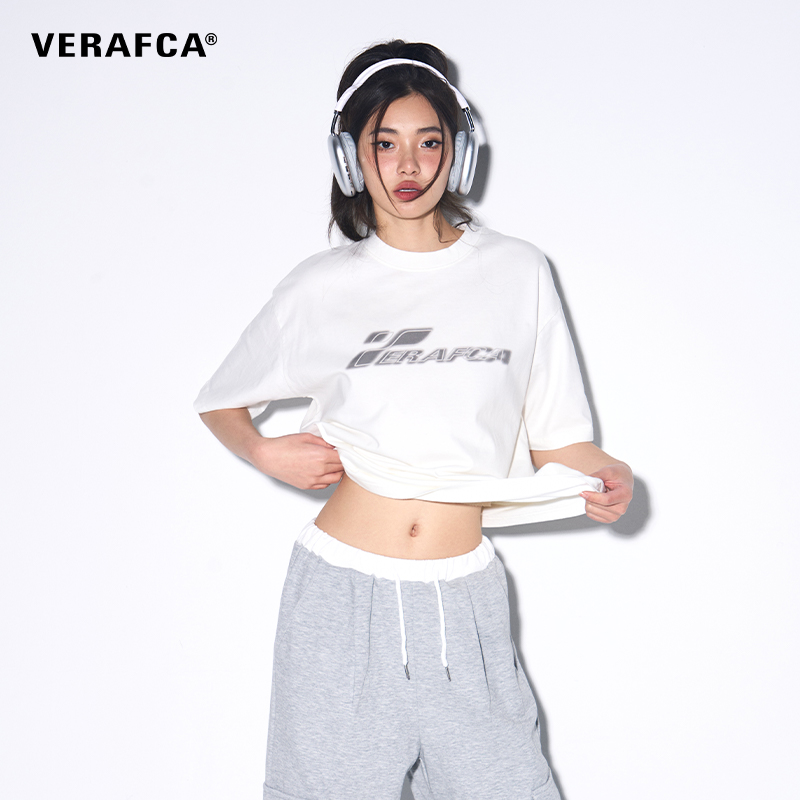 复古T恤潮牌新款 VFC 短袖 VERAF 男女夏季 CA模糊双层印花美式