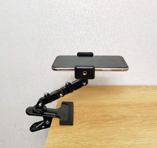金属大力夹手机支架监控摄像头支架百折杆桌面俯拍手机夹床头视频