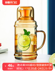 冷水壶玻璃水壶耐高温大容量冰箱凉白开水储水瓶果汁壶泡茶壶套装