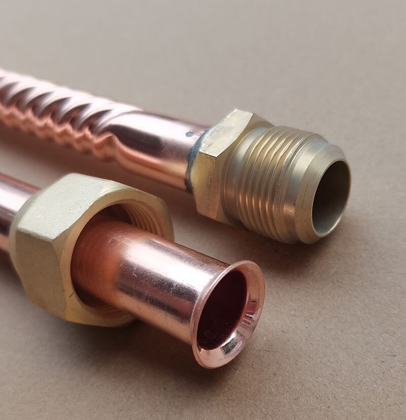 19.05mm1.0厚长65A厘米波纹管软管5匹空调铜管延长接头紫铜冷媒管