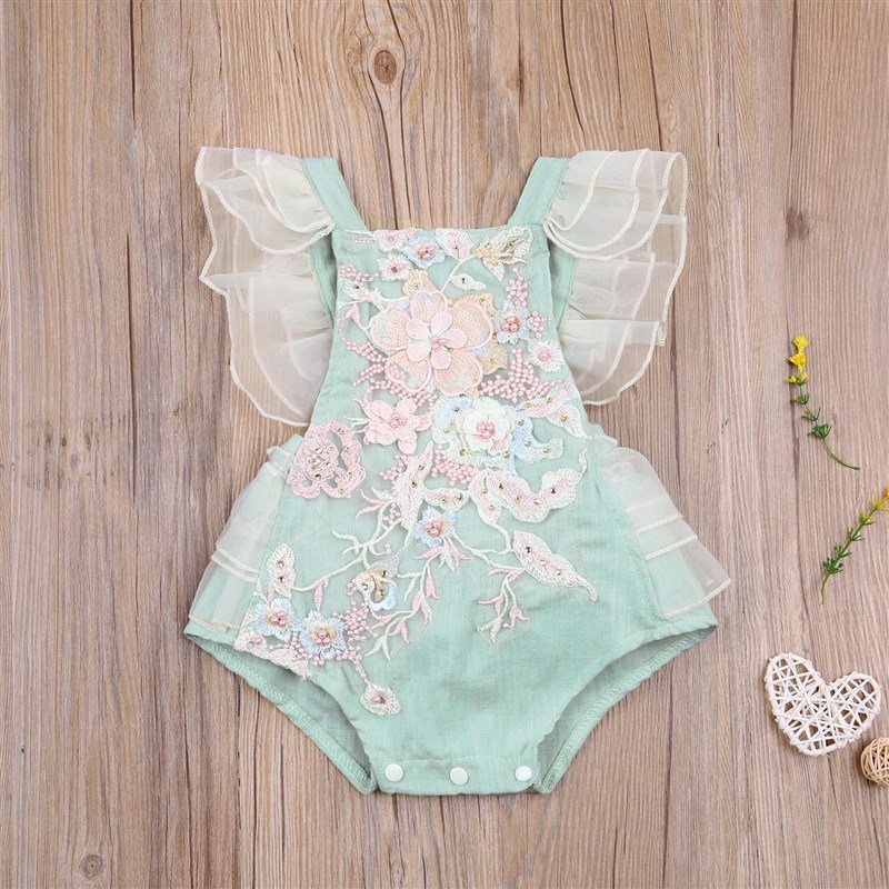 Romper Sweet 极速Princess Girls Infant embroidered Lace Baby